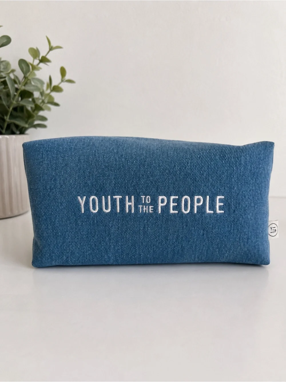 Youth To The People Blue Denim Travel Pouch
